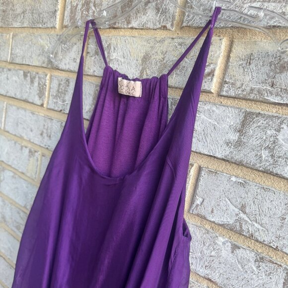Sofia Sleeveless Silk Blend Layered Tank Blouse Women's Size M (Made in Italy) - Picture 5 of 7